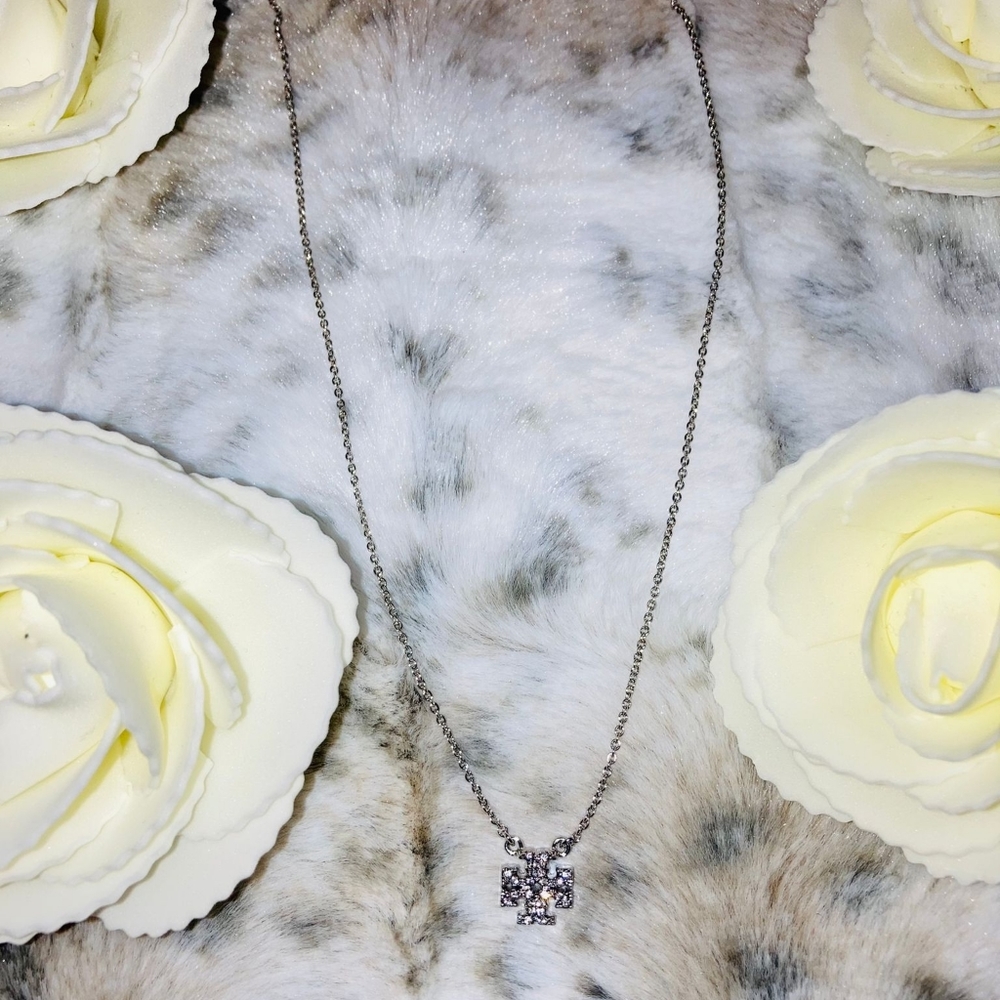 Tory Burch T Logo Crystal Necklace - Picture 3 of 5